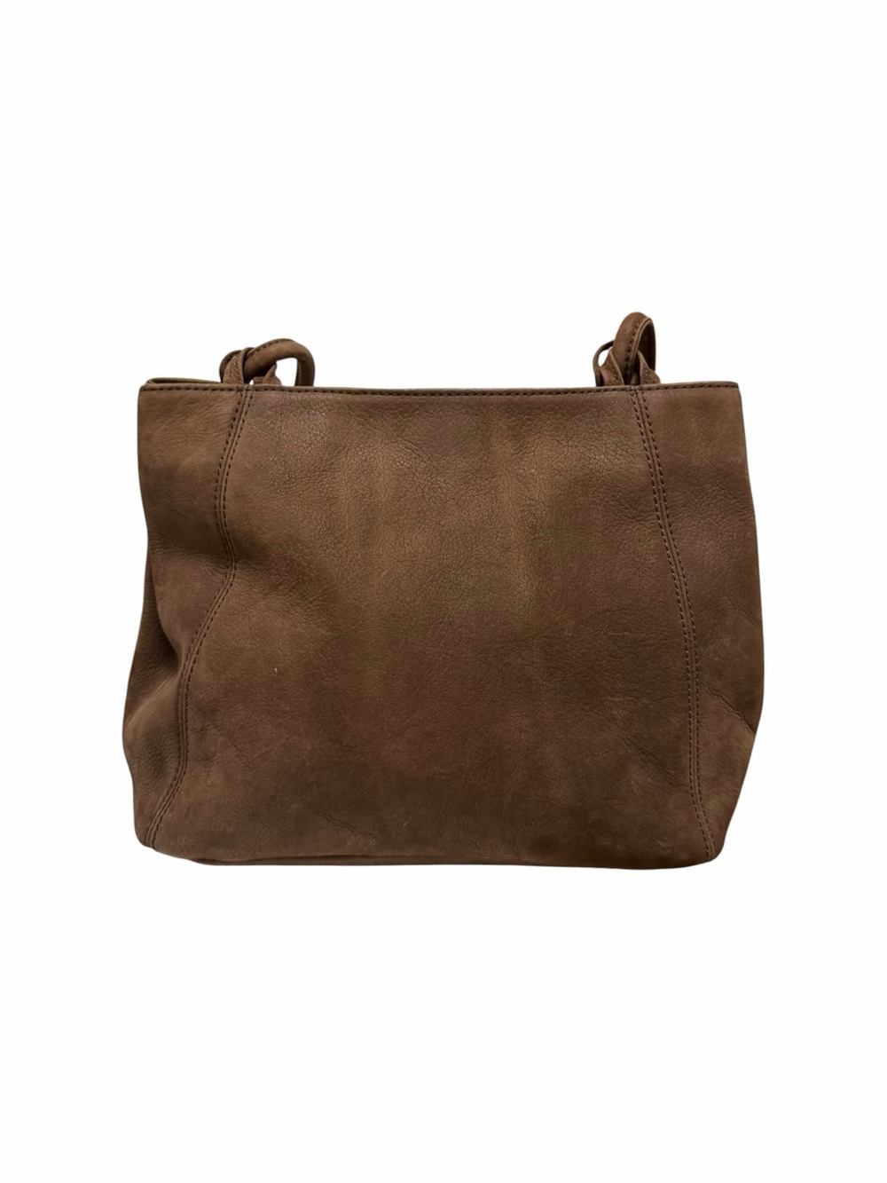 Nine West Pebbled/Solid Brown Leather Handbag